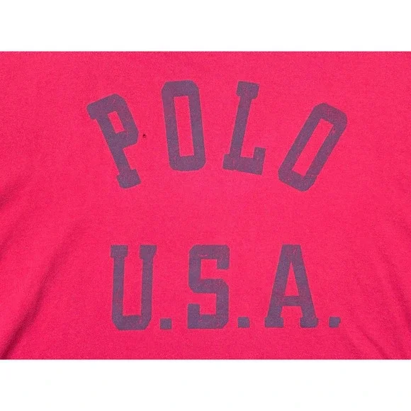 Polo Ralph Lauren Mens Long Sleeve T-Shirt Red Polo USA Graphic American Flag L - Picture 7 of 11